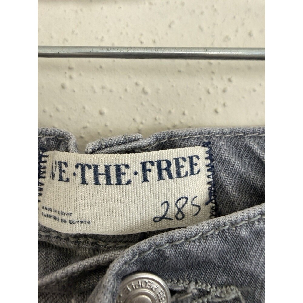 We The Free People Eden Slouchy Jeans Sz 28S Wide Leg Gray Button Fly Flare - Picture 9 of 14